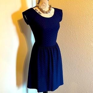 Xhilaration Dark Blue Short Sleeve Dress Size Small